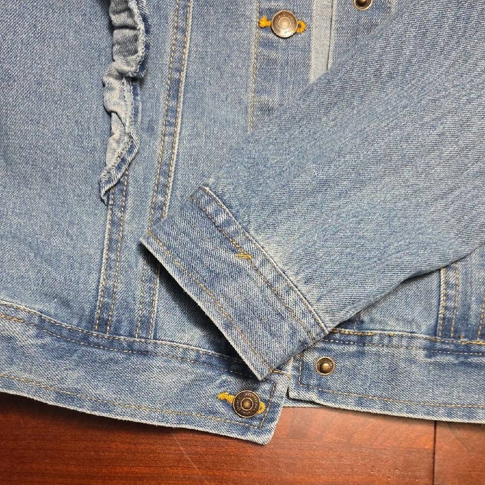 Denim Jacket with Ruffle Detail - Picture 2 of 3